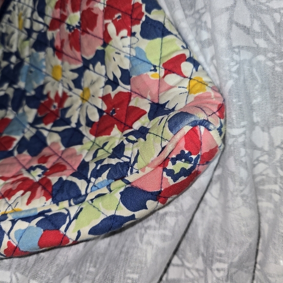 Vera Bradley Womens Scattered Wildflowers Crossbody Bag Blue Fabric Quilted GUC - Picture 4 of 5